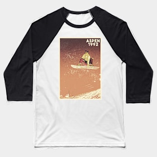 Aspen snowboard snowboarding retro 90's ski Baseball T-Shirt